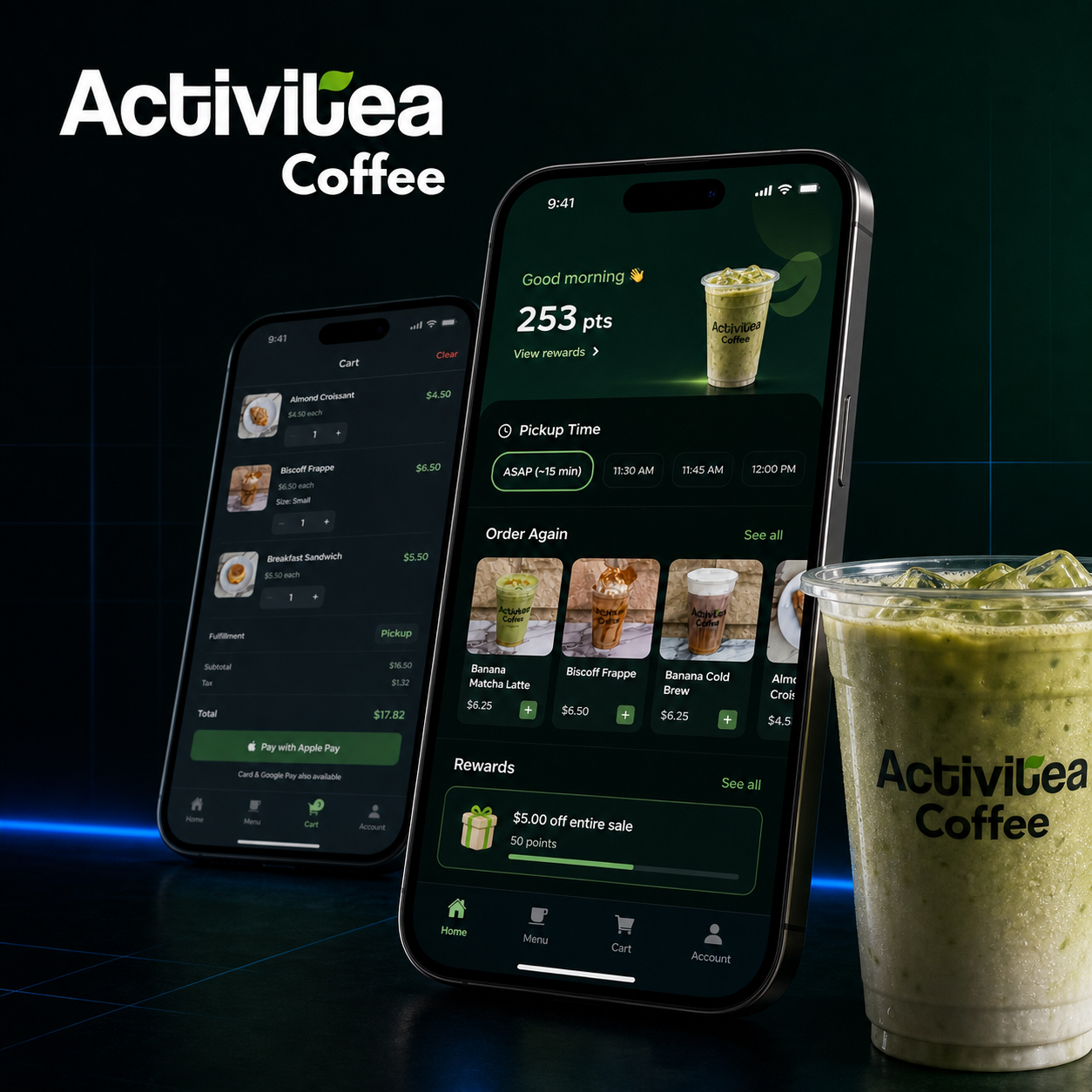 Activitea Coffee mobile ordering and rewards experience